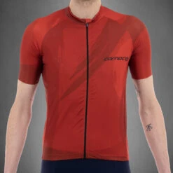 Carnac Men's Brosse Short Sleeve Jersey / Red -Planetx Bike Store CLCABSSJR P3