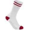Carnac Stripe Perform Cycling Socks / White & Burgundy -Planetx Bike Store CLCASTRPCSWBU P1
