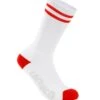Carnac Stripe Perform Cycling Socks / White & Red -Planetx Bike Store CLCASTRPCSWRE P1