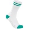 Carnac Stripe Perform Cycling Socks / White & Teal -Planetx Bike Store CLCASTRPCSWTE P1