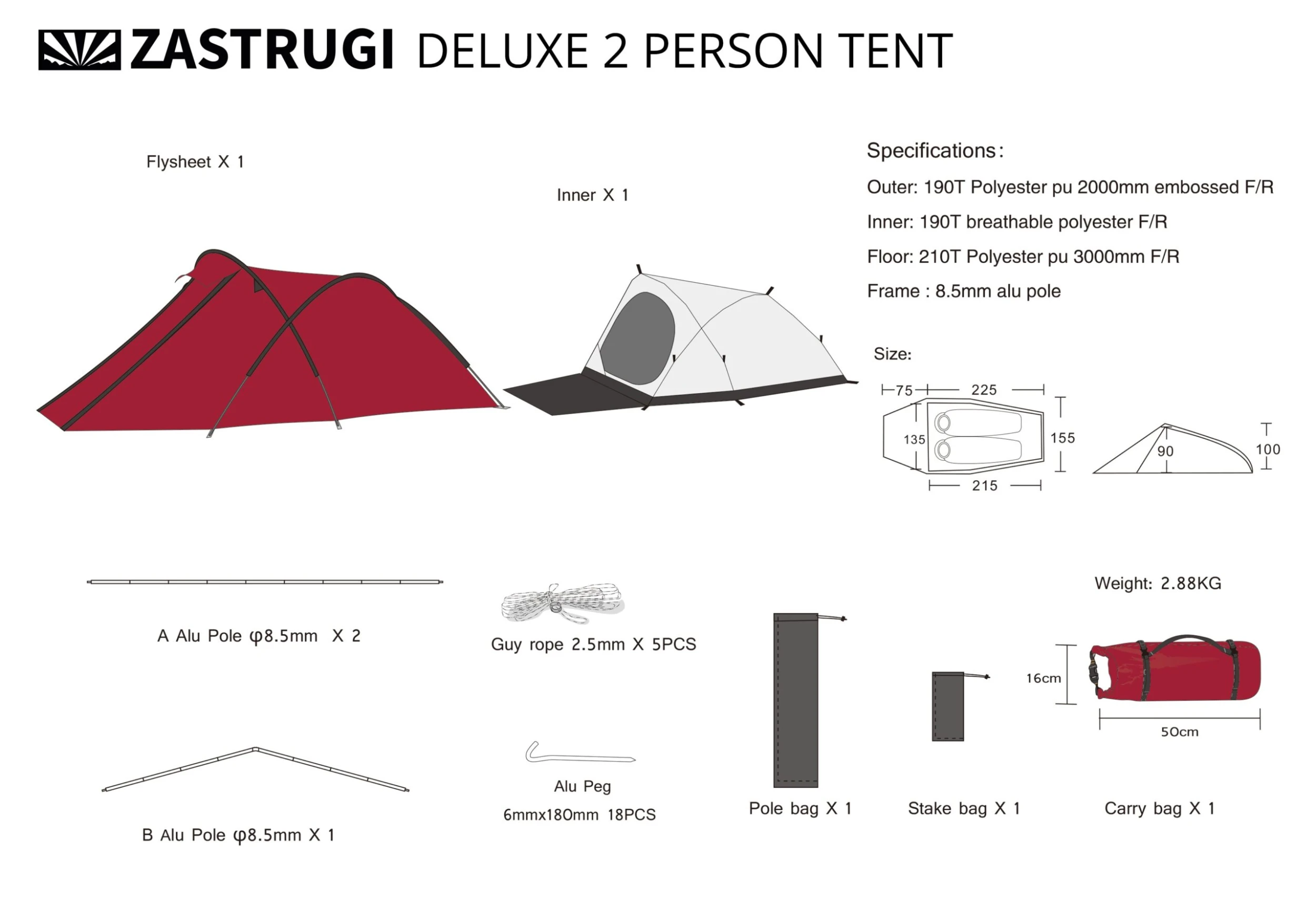 Zastrugi Deluxe 2 Person Tent 7 Zastrugi Deluxe 2 Person Tent - Image 5