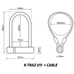 Zefal K-Traz U11 Bicycle Cable Lock -Planetx Bike Store zl331 02